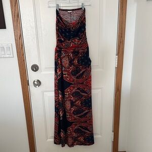 NWT Lascana Paisley Maxi Dress - Red and Navy, Sz 4